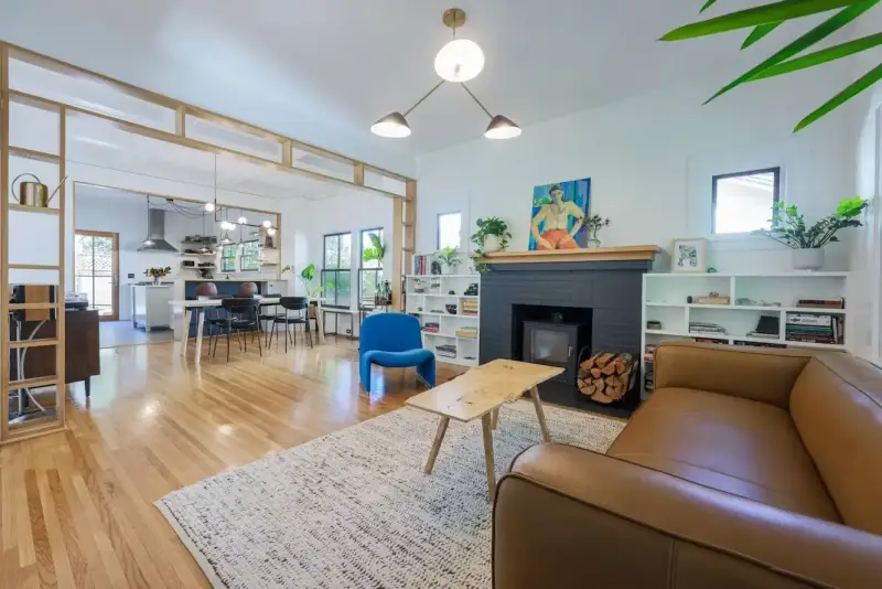 Modern, clean living space with open floor plan — professional Airbnb cleaning creates the perfect guest experience