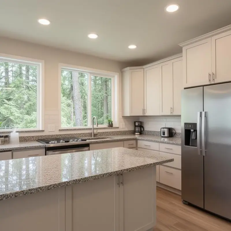 Kitchen cleaned by professional maid service in Aloha, Oregon