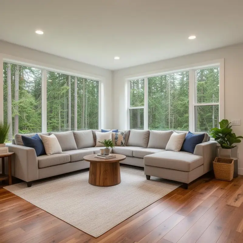 Professional house cleaning results in a Aloha, Oregon living room