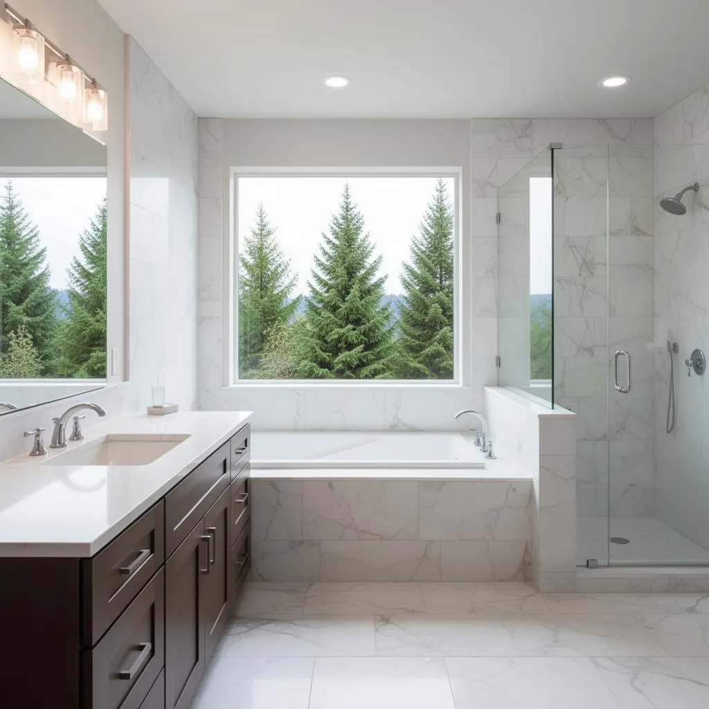 Sparkling clean bathroom after house cleaning service in Cedar Hills, Oregon