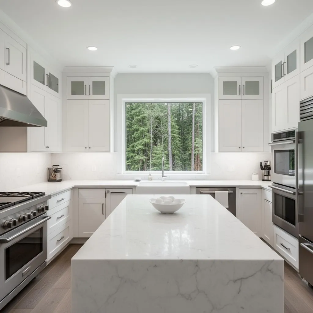 Kitchen cleaned by professional maid service in Cedar Hills, Oregon