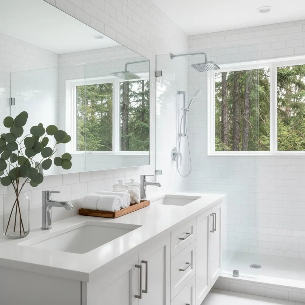 Sparkling clean bathroom after house cleaning service in Damascus, Oregon