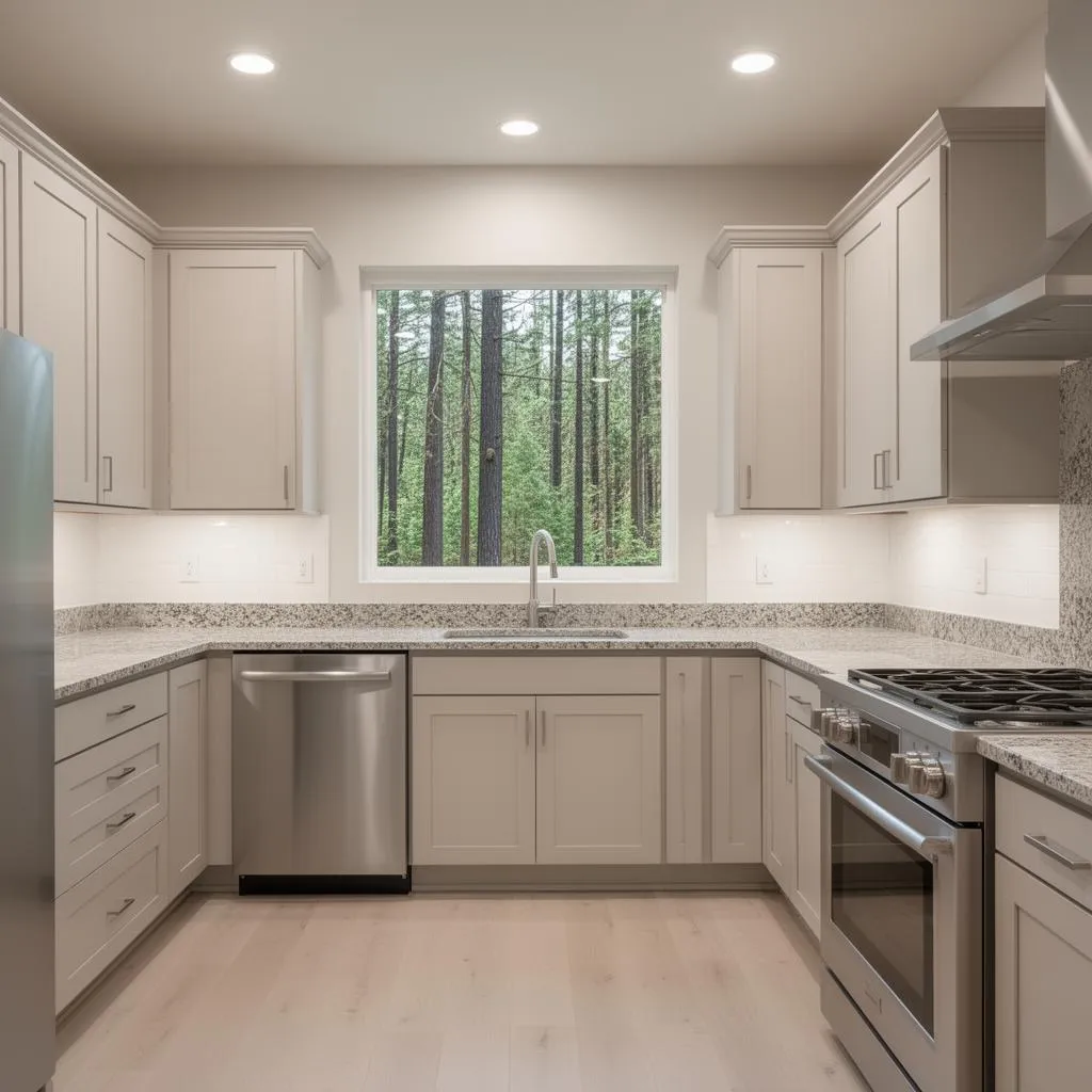 Kitchen cleaned by professional maid service in Damascus, Oregon