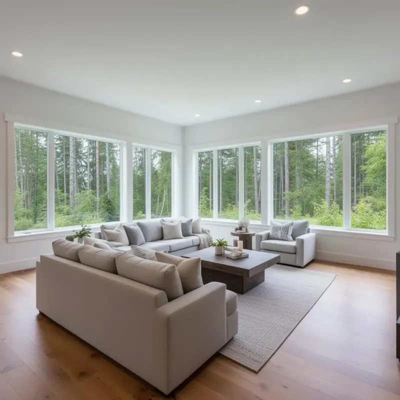 Professional house cleaning results in a Damascus, Oregon living room