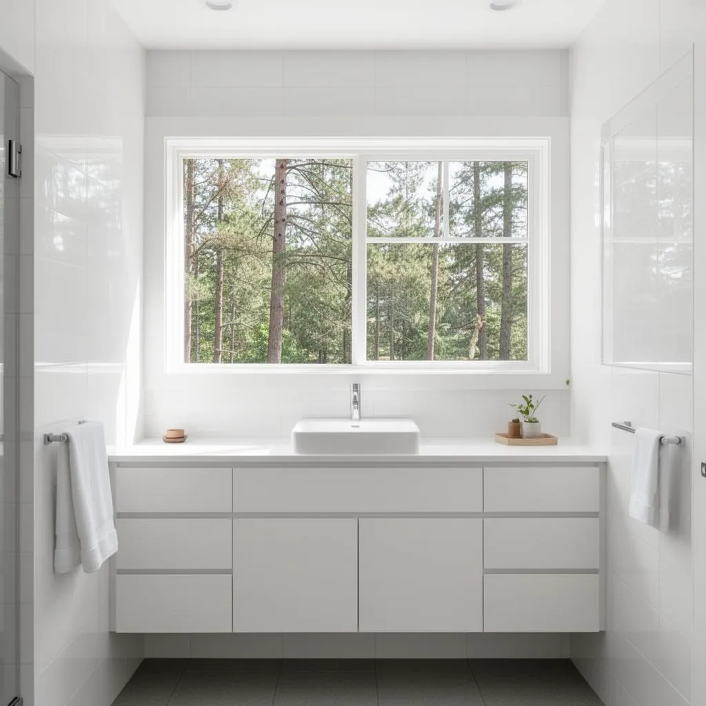 Sparkling clean bathroom after house cleaning service in Fairview, Oregon