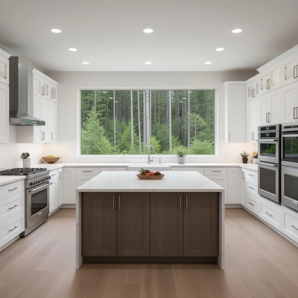 Kitchen cleaned by professional maid service in Happy Valley, Oregon