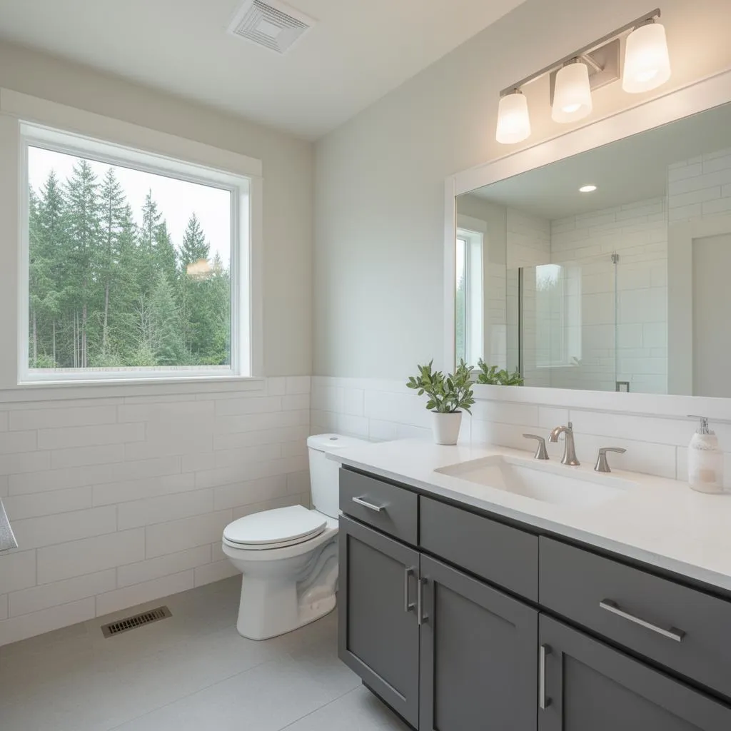 Sparkling clean bathroom after house cleaning service in Hazeldale, Oregon