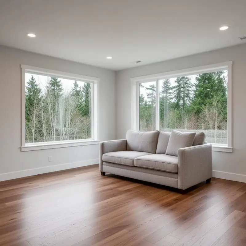 Professional house cleaning results in a Hazeldale, Oregon living room