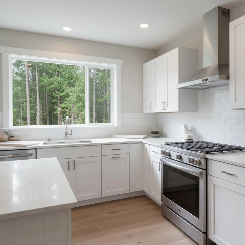 Kitchen cleaned by professional maid service in Hillsboro, Oregon