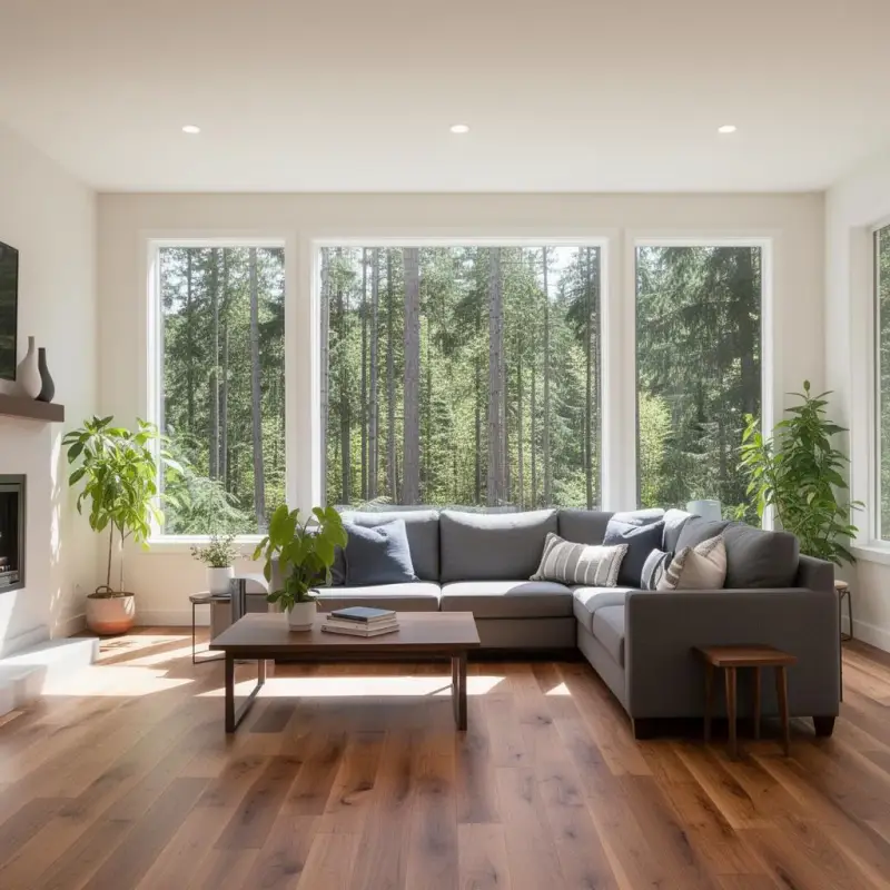 Professional house cleaning results in a Hillsboro, Oregon living room