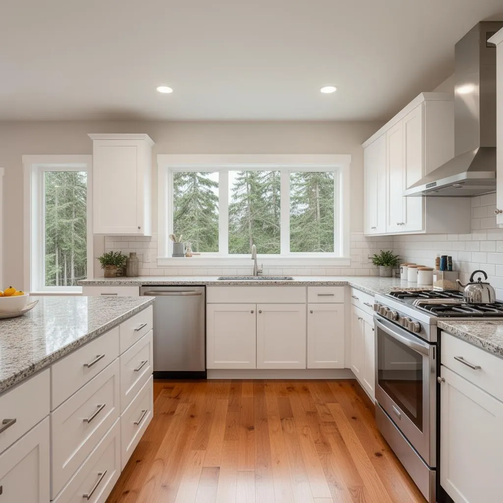 Kitchen cleaned by professional maid service in King City, Oregon