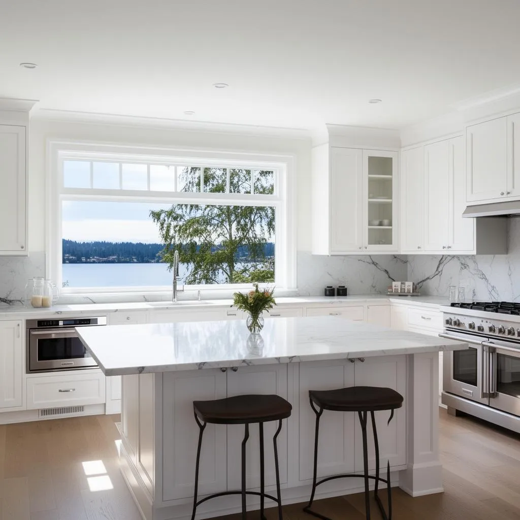 Kitchen cleaned by professional maid service in Lake Oswego, Oregon