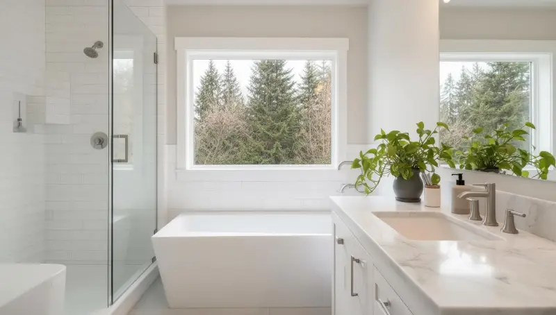 Sparkling clean bathroom after house cleaning service in Portland, Oregon