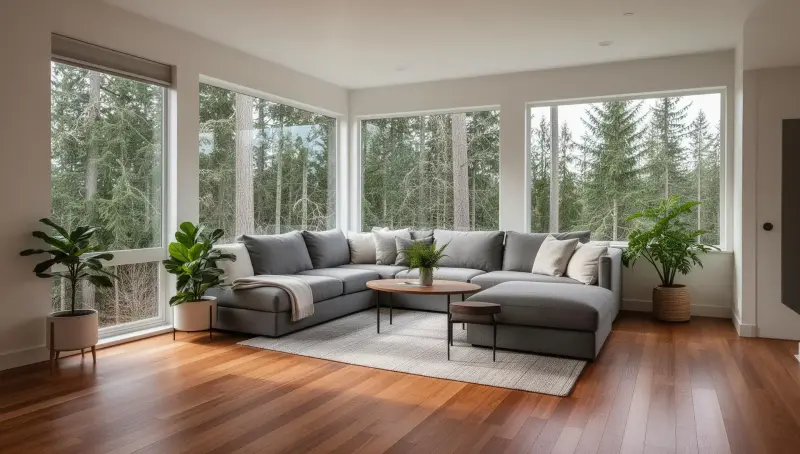 Professional house cleaning results in a Portland, Oregon living room