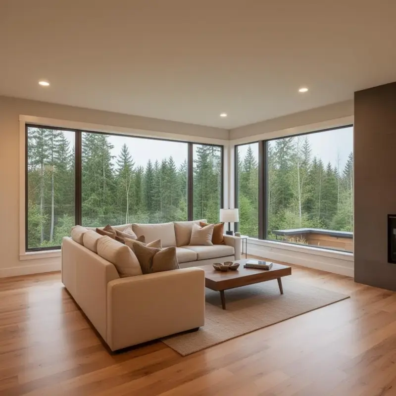 Professional house cleaning results in a Sherwood, Oregon living room