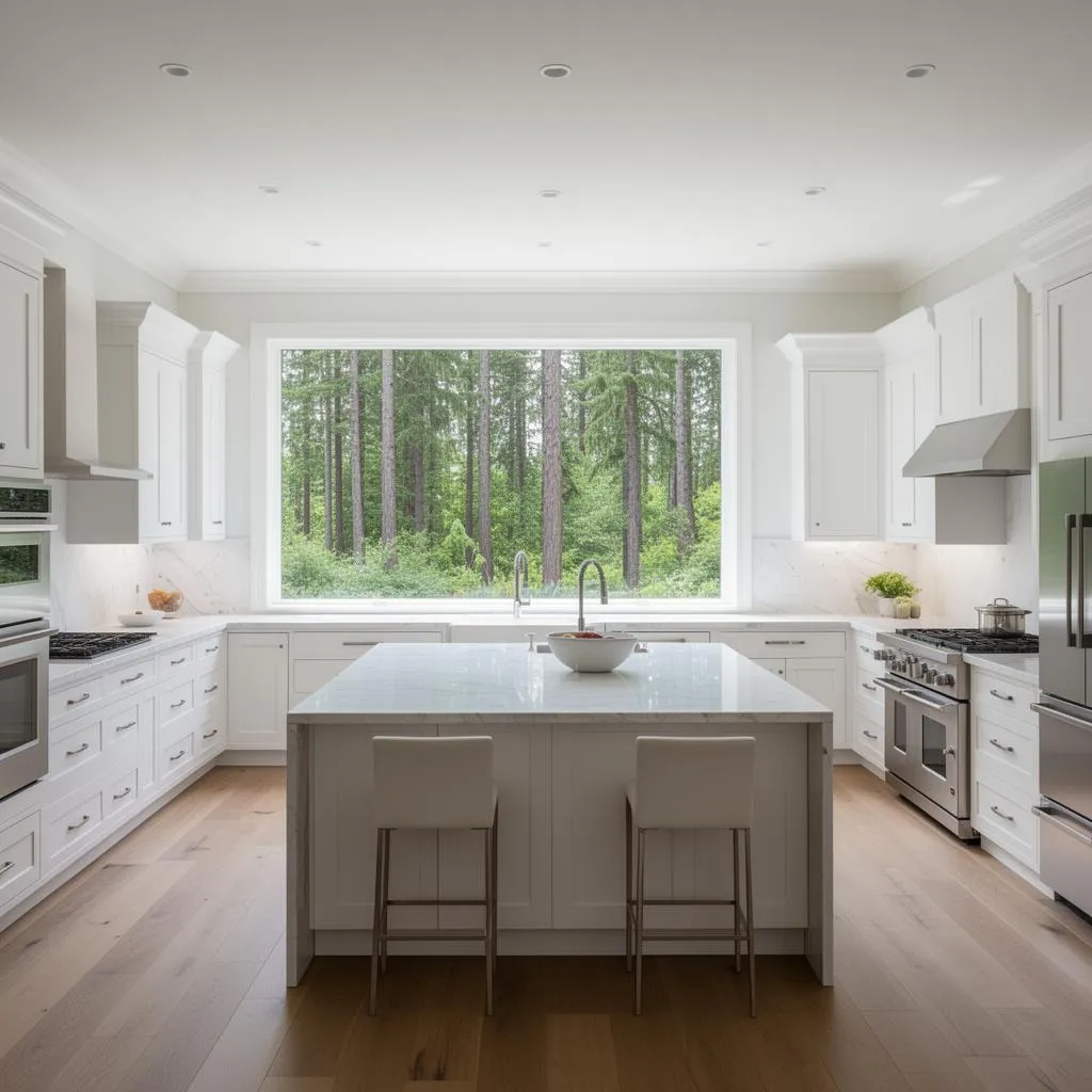 Kitchen cleaned by professional maid service in West Linn, Oregon